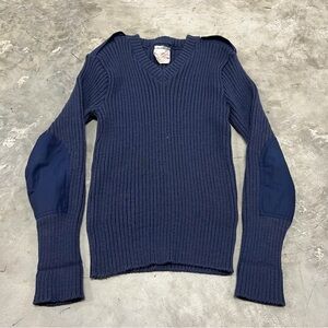 Brigade Quartermasters The Woolly Pully Blue 100% Wool Sweater Sz M/L (42) USAF